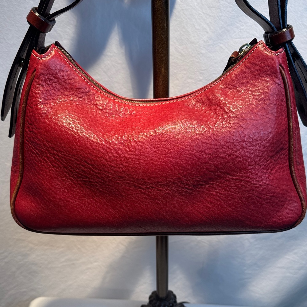 Dooney & Bourke Cherry Red Leather Hobo Shoulder Bag - Picture 3 of 15